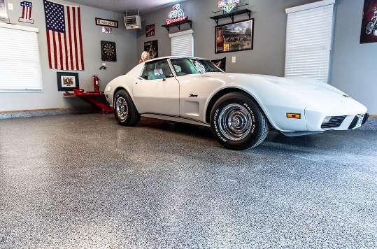 White car in a garage