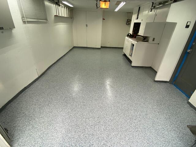 new gray concrete floor coating