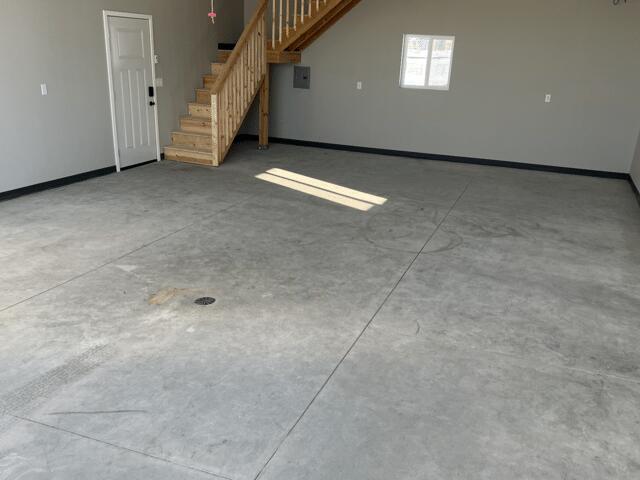 Bare concrete in basement