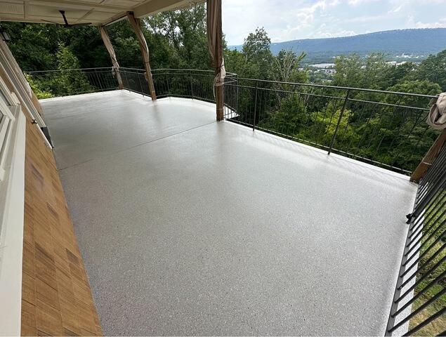 Clean, durable coating on back patio