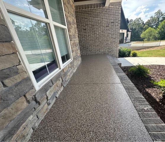 New concrete coating on front porch