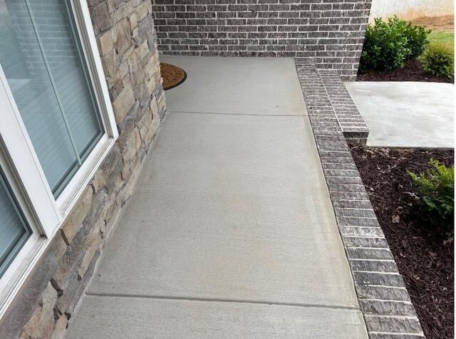 Uncoated concrete on front porch