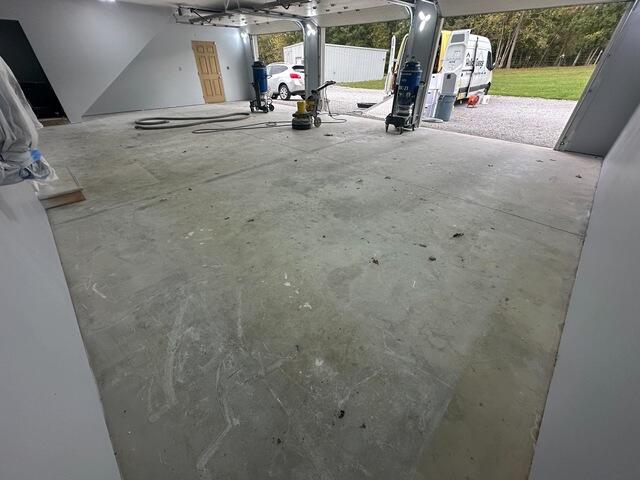 Bare garage concrete