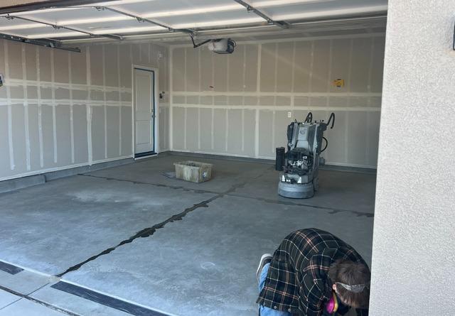 Bare garage concrete