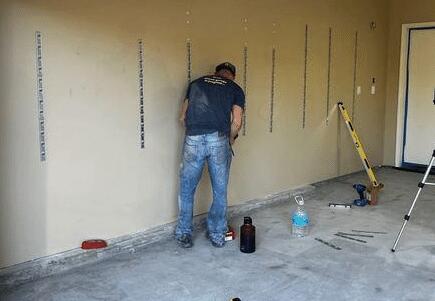 Blank garage wall