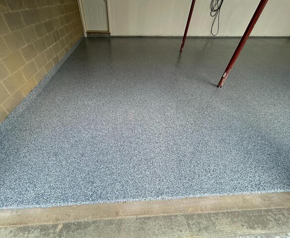 Garage Floor Coating in Blue Gray