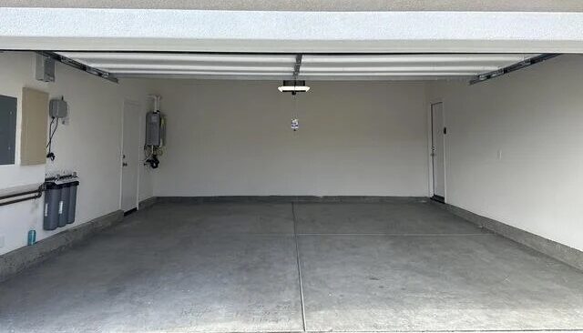 Bare garage concrete floor