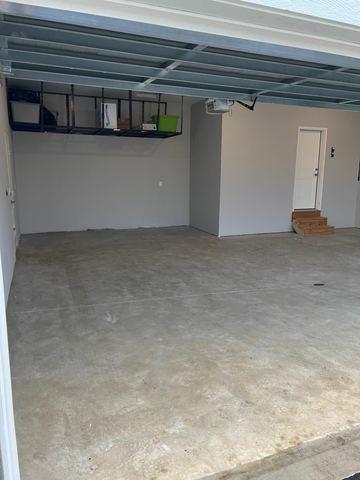 Bare garage concrete floor