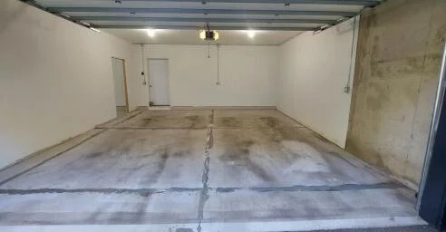 Bare garage floor concrete