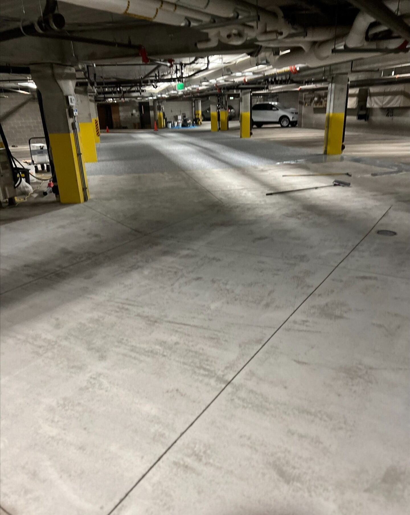 Uncoated parking garage