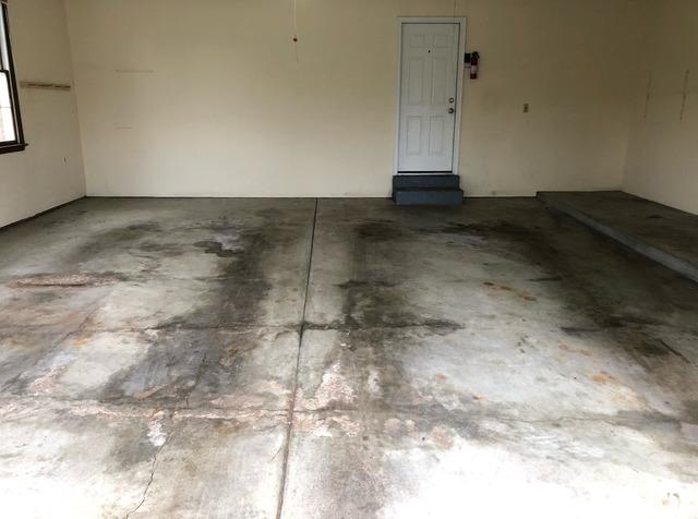 Damaged Concrete Garage Floor