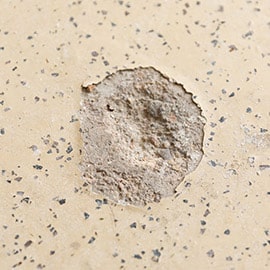 Peeling and flaking in concrete